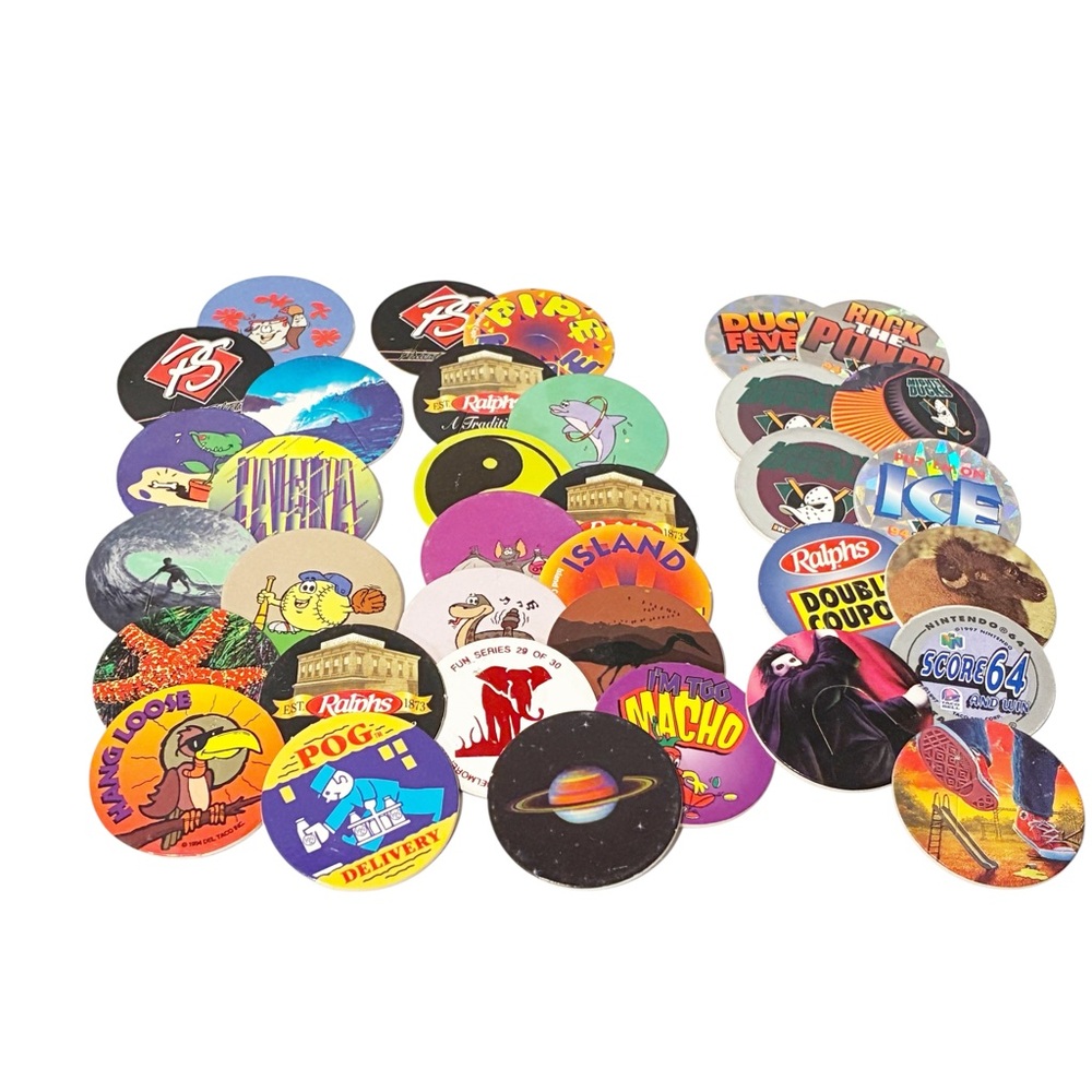 Vintage Pogs Milk Caps Cardboard Collectible Toy